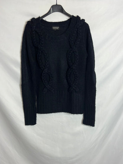 TOPSHOP. Jersey azul ochos. T 36