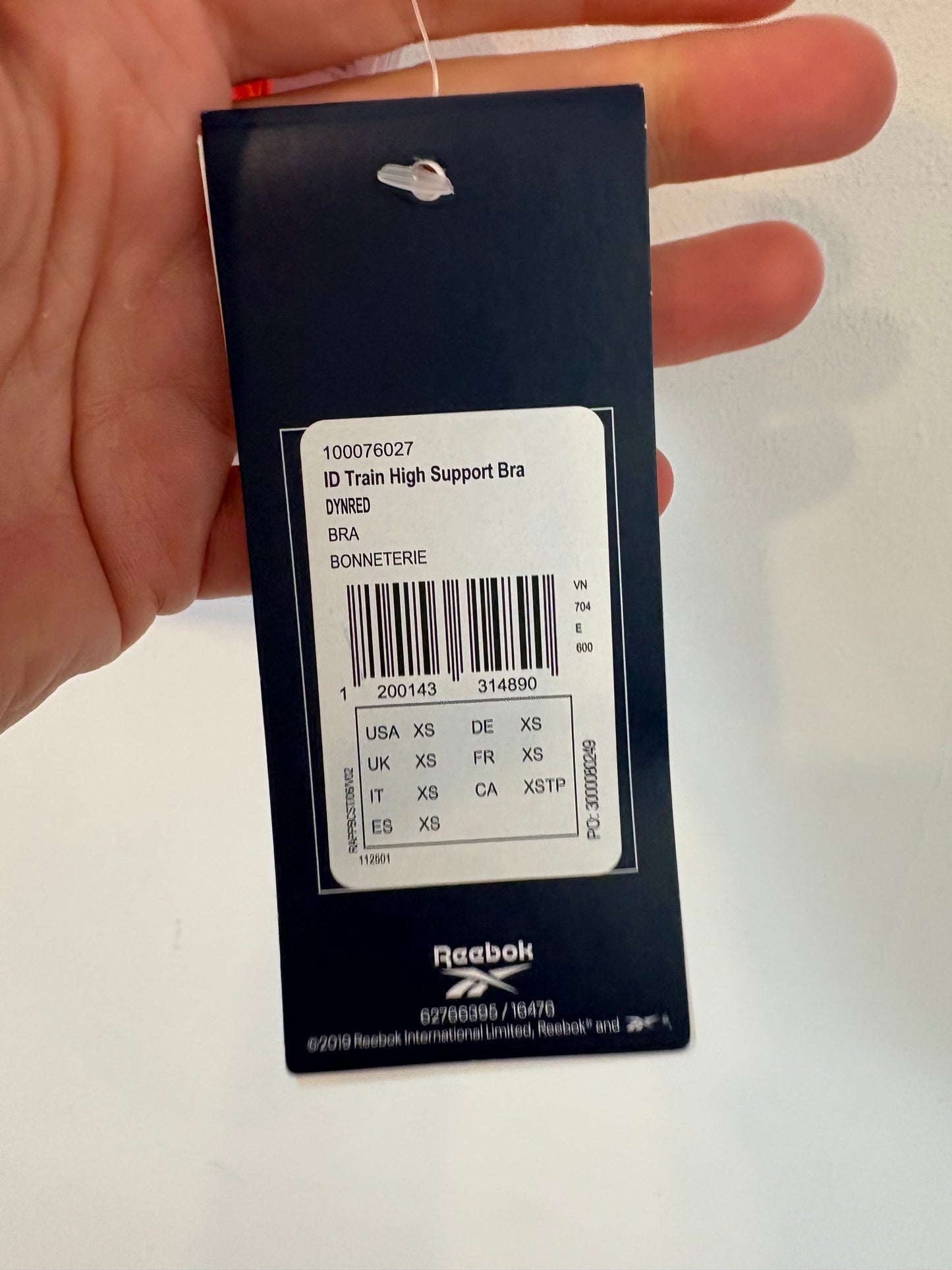 REEBOK. Top deportivo rojo. T XS