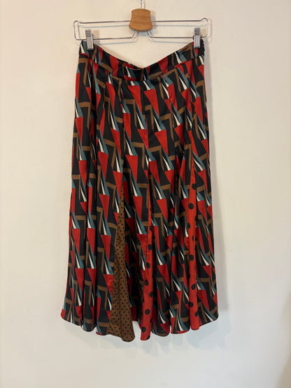 Falda midi tablas estampada