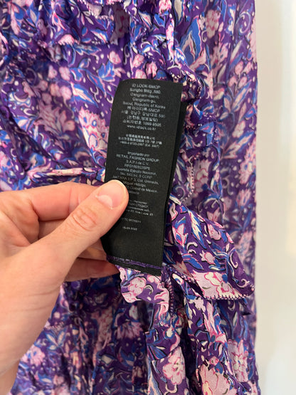 MAJE. Blusa morada estampada fluida