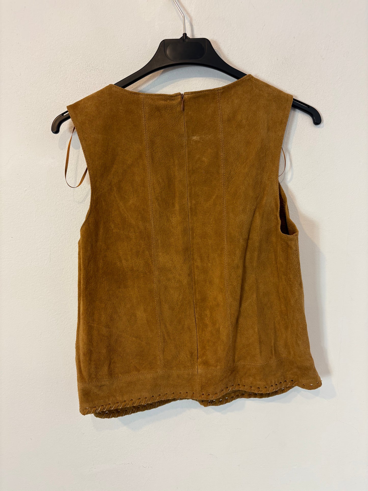 ZARA. Top ante camel