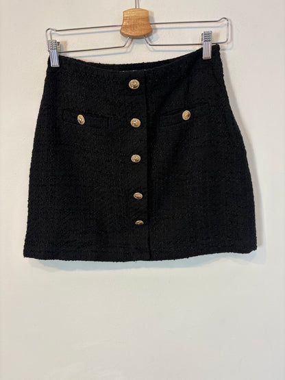 MANGO. Falda tweed botones dorados