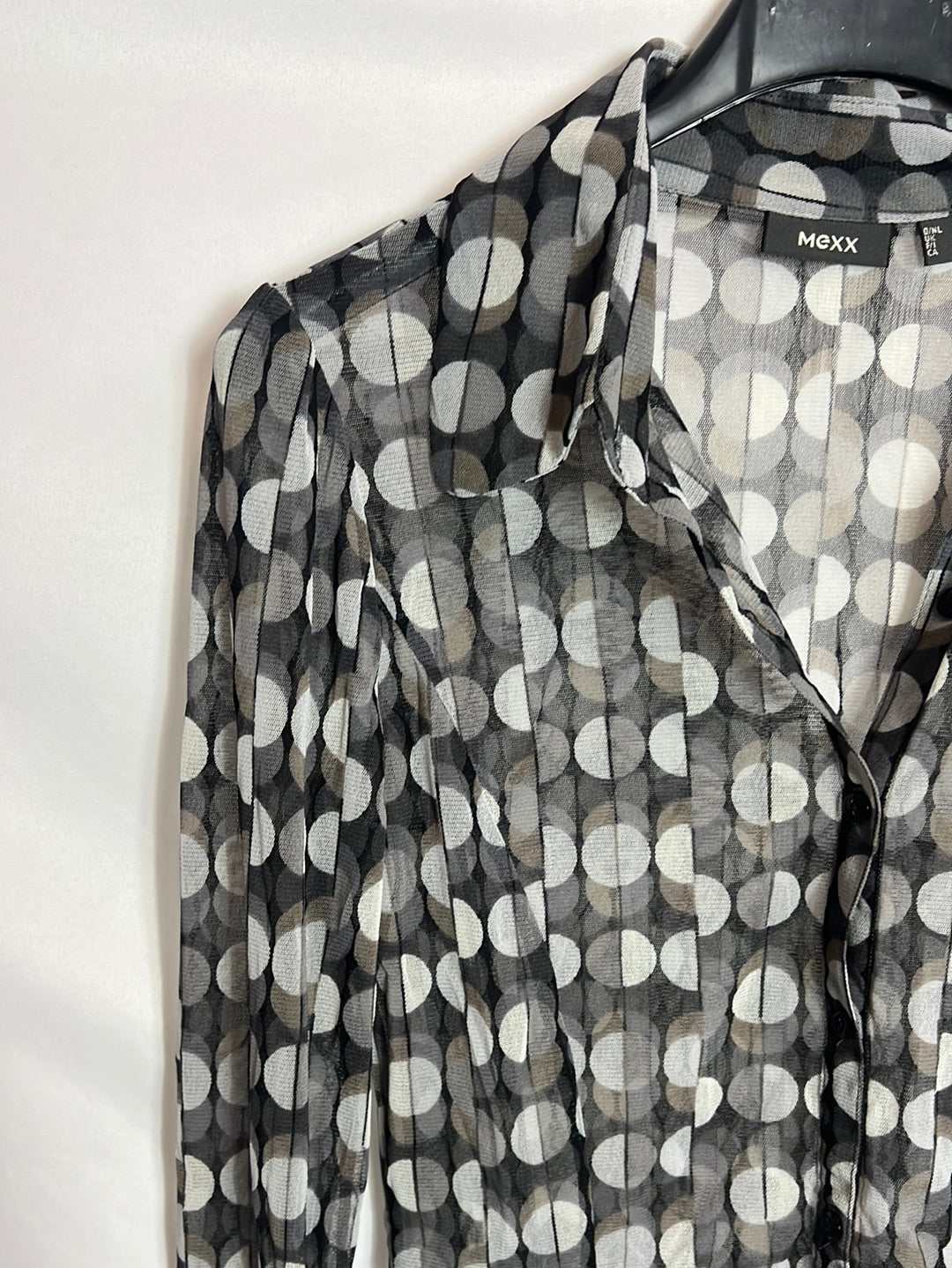 MEXX. Blusa gris semitransparente . T M