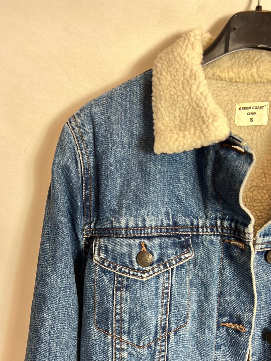 GREEN COAST. Cazadora denim borrego T.s