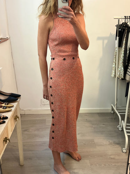 ZARA. Vestido punto jaspeado desmontable . T S