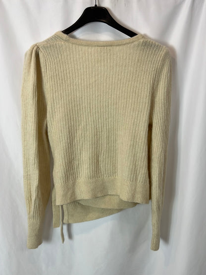 VILA. Beige ribbed Ts sweater