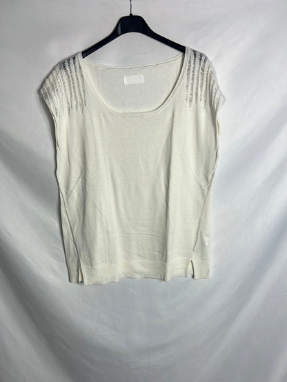ZADIG&amp;VOLTAIRE. Ecru cotton and silk top. TM/L