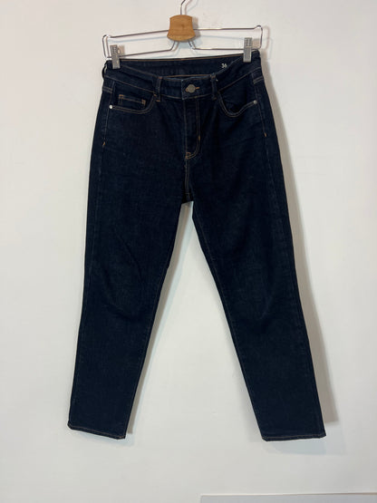 MASSIMO DUTTI. Denim recto azul oscuro. T 36