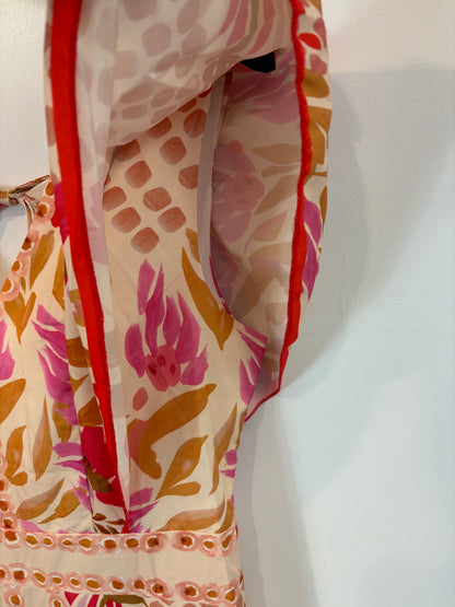 OTRAS. Vestido largo estampado abertura. T M