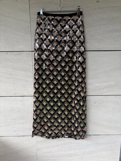 BAYMO. Falda midi lentejuelas colores