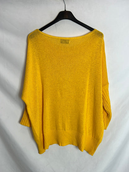 LONTANANZA. Jersey amarillo cuello barco . T U(M/L)