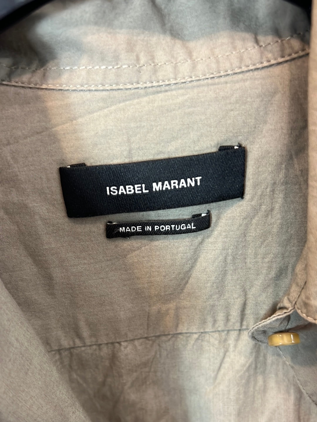 ISABEL MARANT. Vestido camisero verde T.36