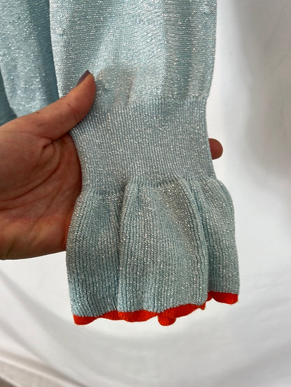 NÜMPH. Top azul hilos brillo  T.m