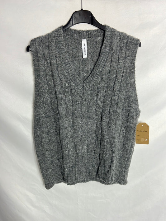 NEW COLLECTION . Jersey sin mangas gris ochos T.u (M)