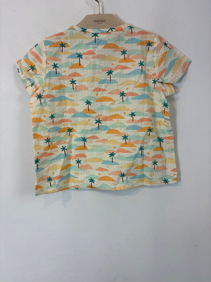 MI CANESU. Camisa fluida palmeras T.7 años