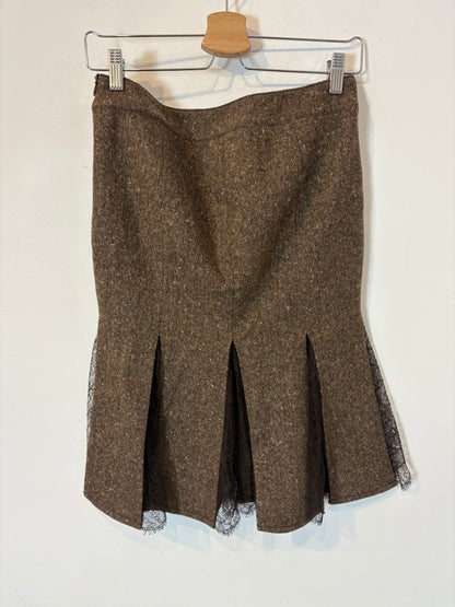 VALENTINO. Falda jaspeada detalle encaje