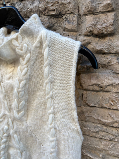 ZARA. jersey sin mangas crudo cuerdas