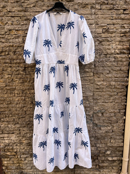 ZARA. Long dress with embroidered palm trees. TM
