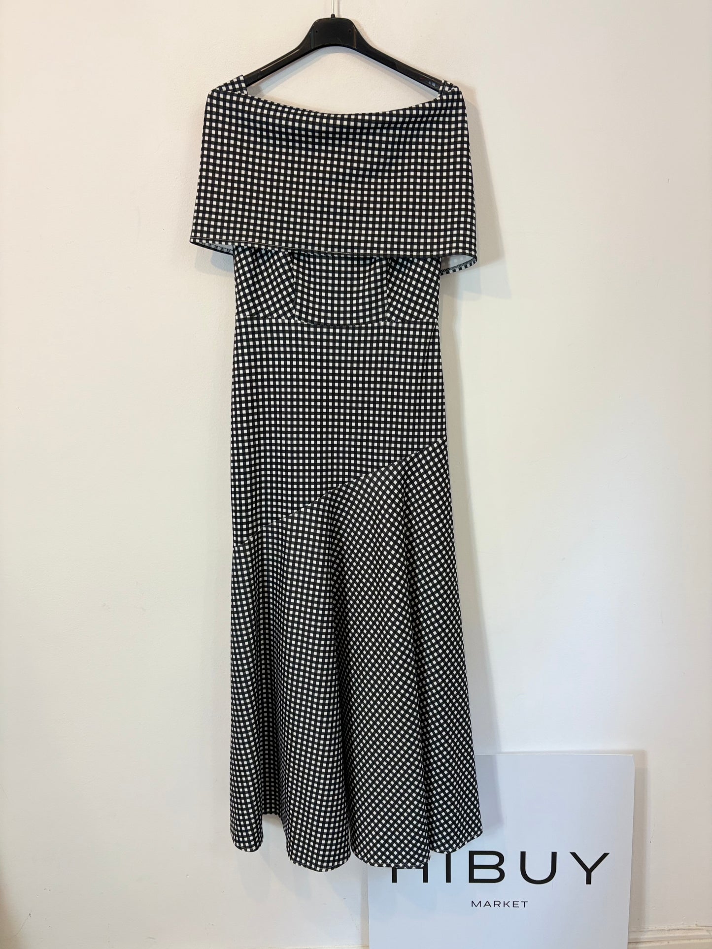 COOSY. Long stretch gingham dress. TS