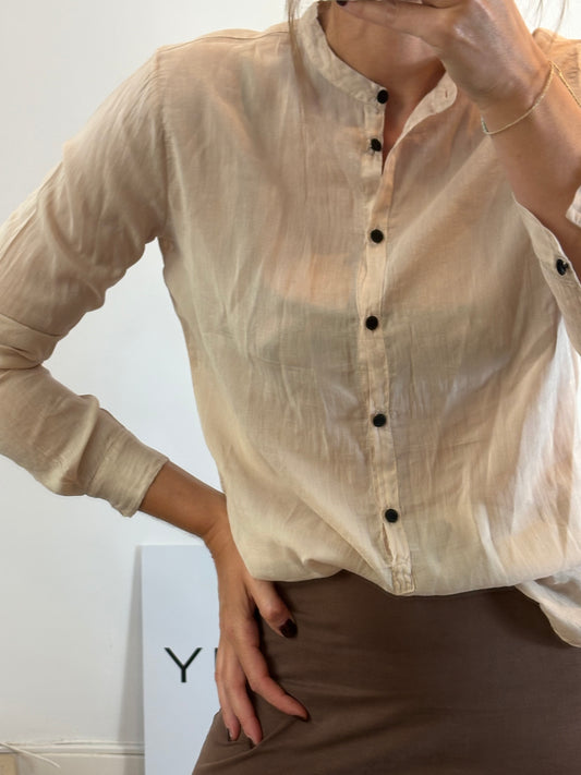 FORTE FORTE. Blusa beige fluida. T 1 (S)