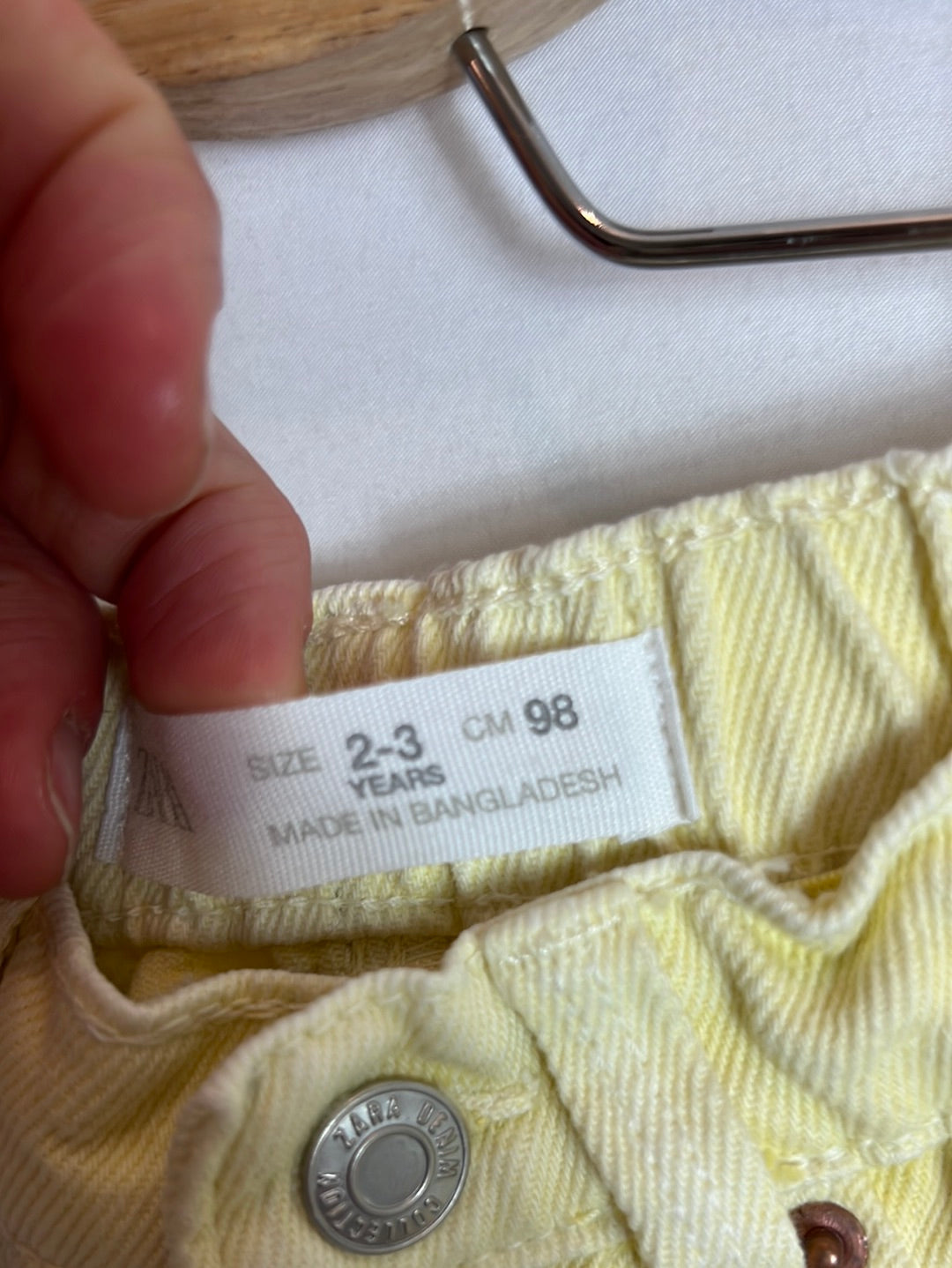 ZARA. Yellow denim shorts. Size 2-3 years