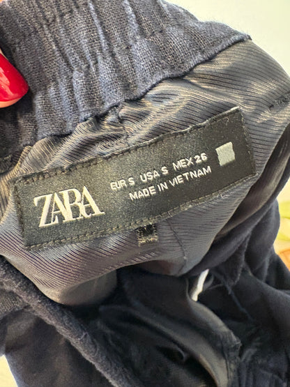 ZARA. Pantalón azul  fluido mezcla