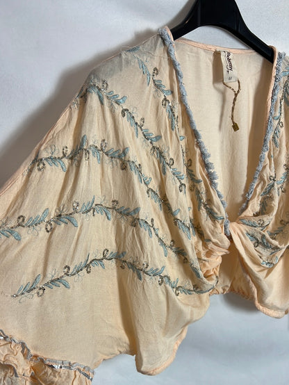 BOHEMY. Total look top y falda bordado y pedrería. T U (S)