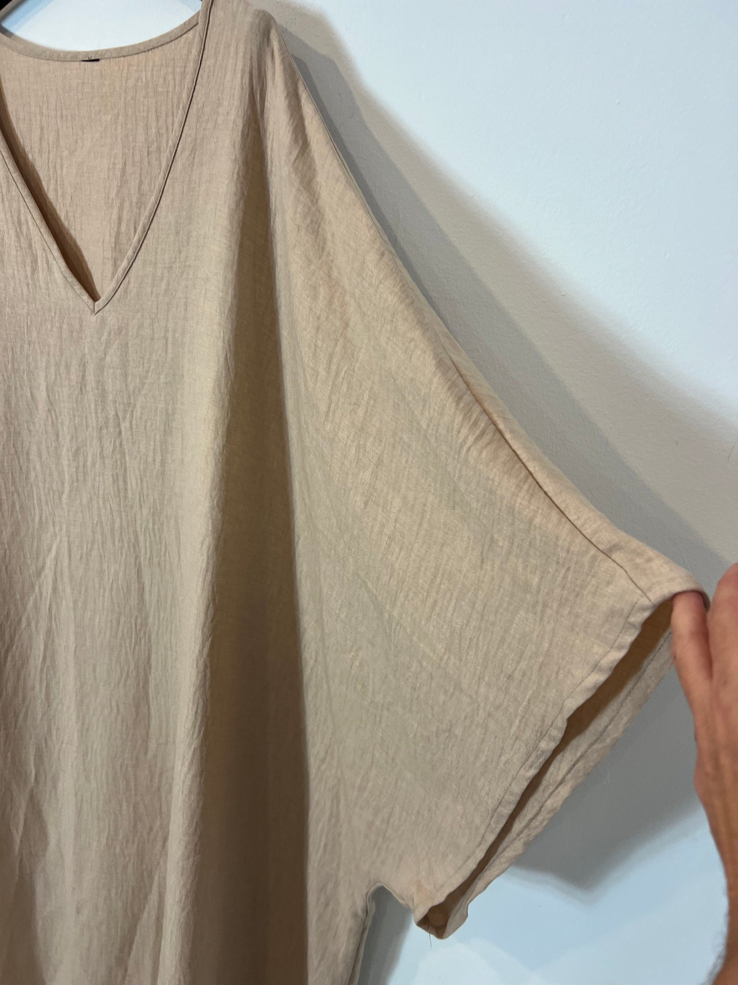 OTHERS. Beige caftan-effect dress, size 3XL