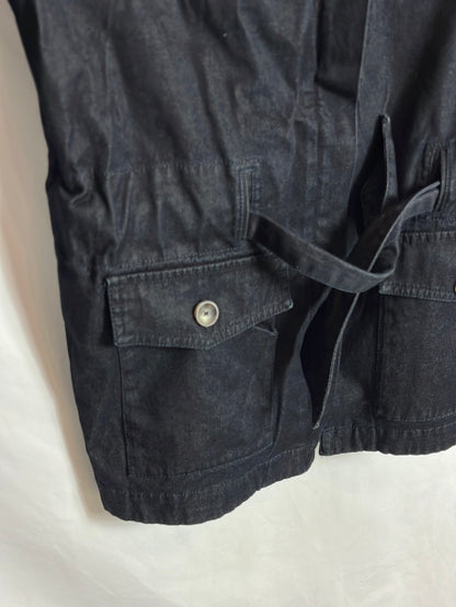 MASSIMO DUTTI. Chaqueta denim oscuro ajustable. T M