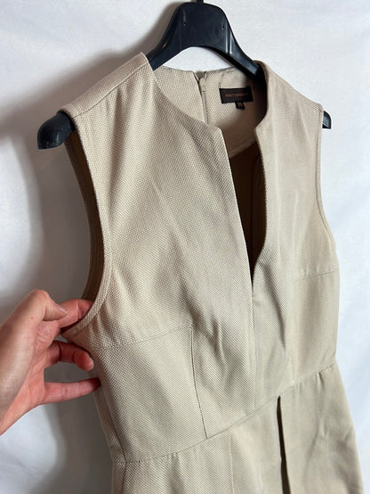 ADOLFO DOMINGUEZ. Textured beige dress. T 38