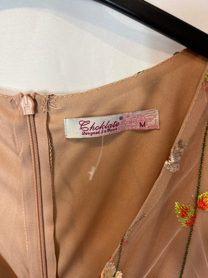 CHOKLATE. Vestido tull bordado. T.M