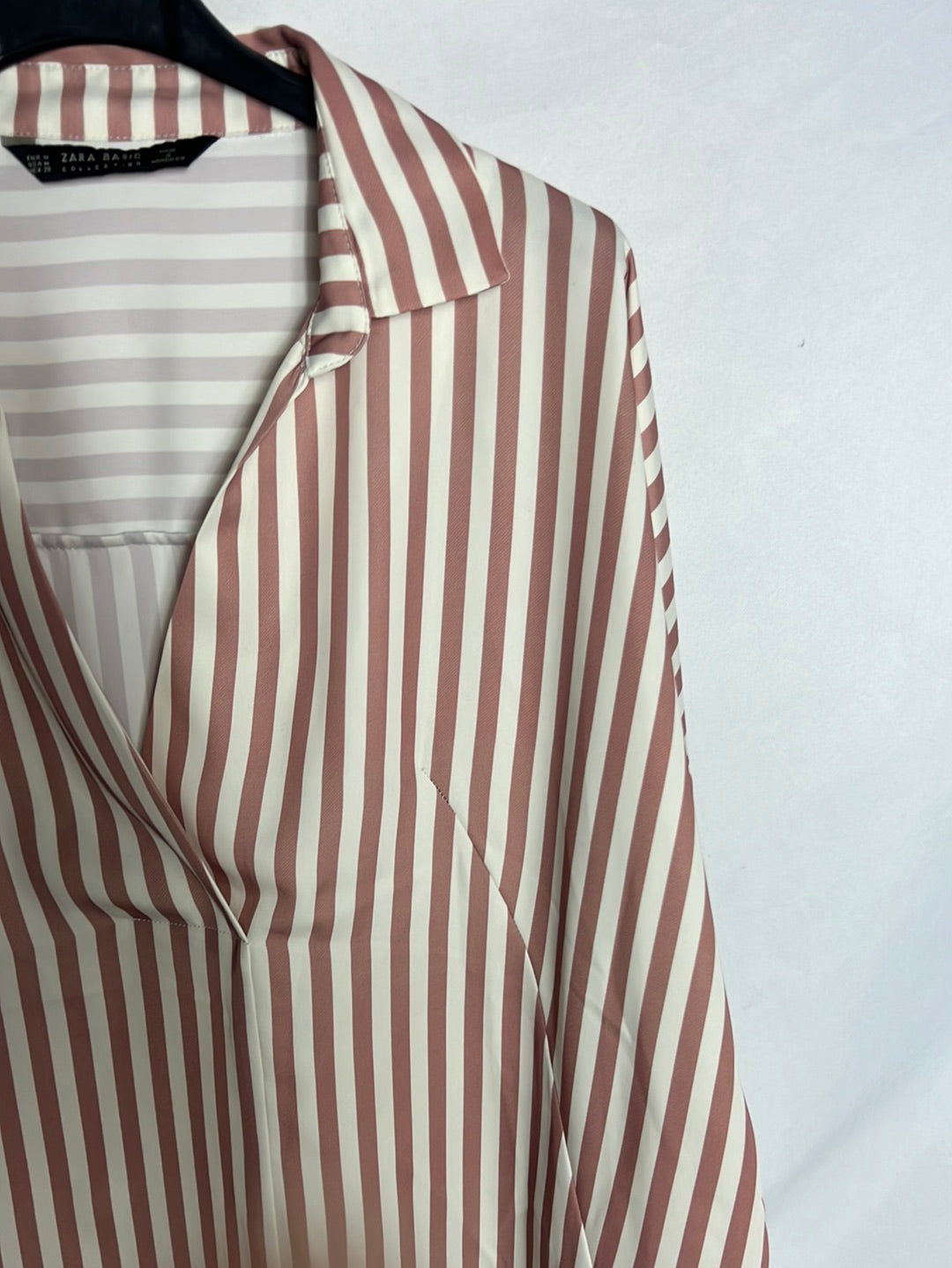 zara striped satin dress Zara Studio Dress Stripes Buttons Midi Striped Shift Tube Dress Buttons Satin
