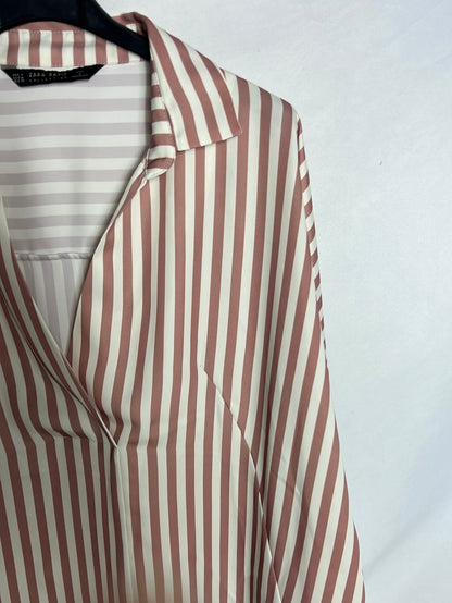 ZARA. Short striped satin dress. TM