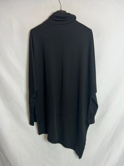OTHERS. Black asymmetrical high-neck top. TM