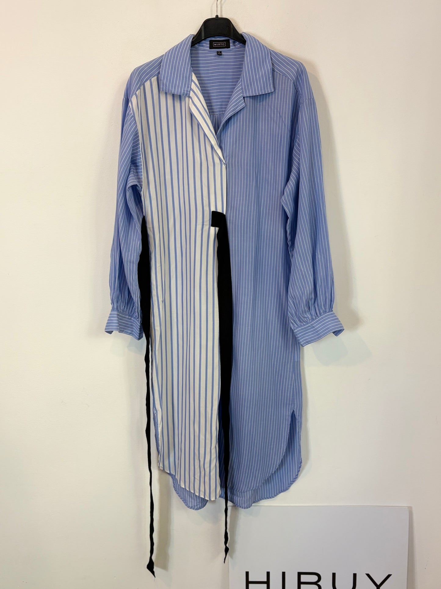 MIRTO. Striped midi shirt dress. Size 36