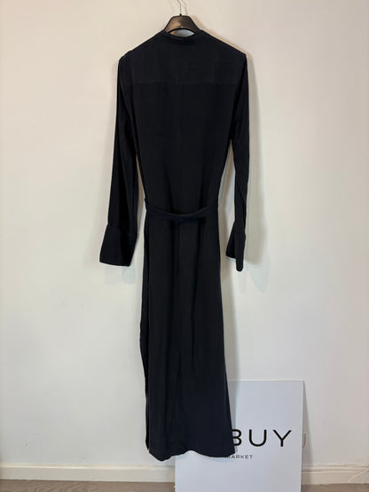 EQUIPMENT. Vestido largo seda azul aberturas. T M (tara)