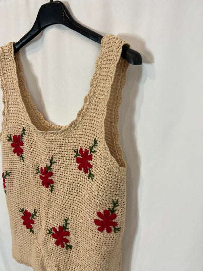 INTROPIA. Top crochet bordados. T XS