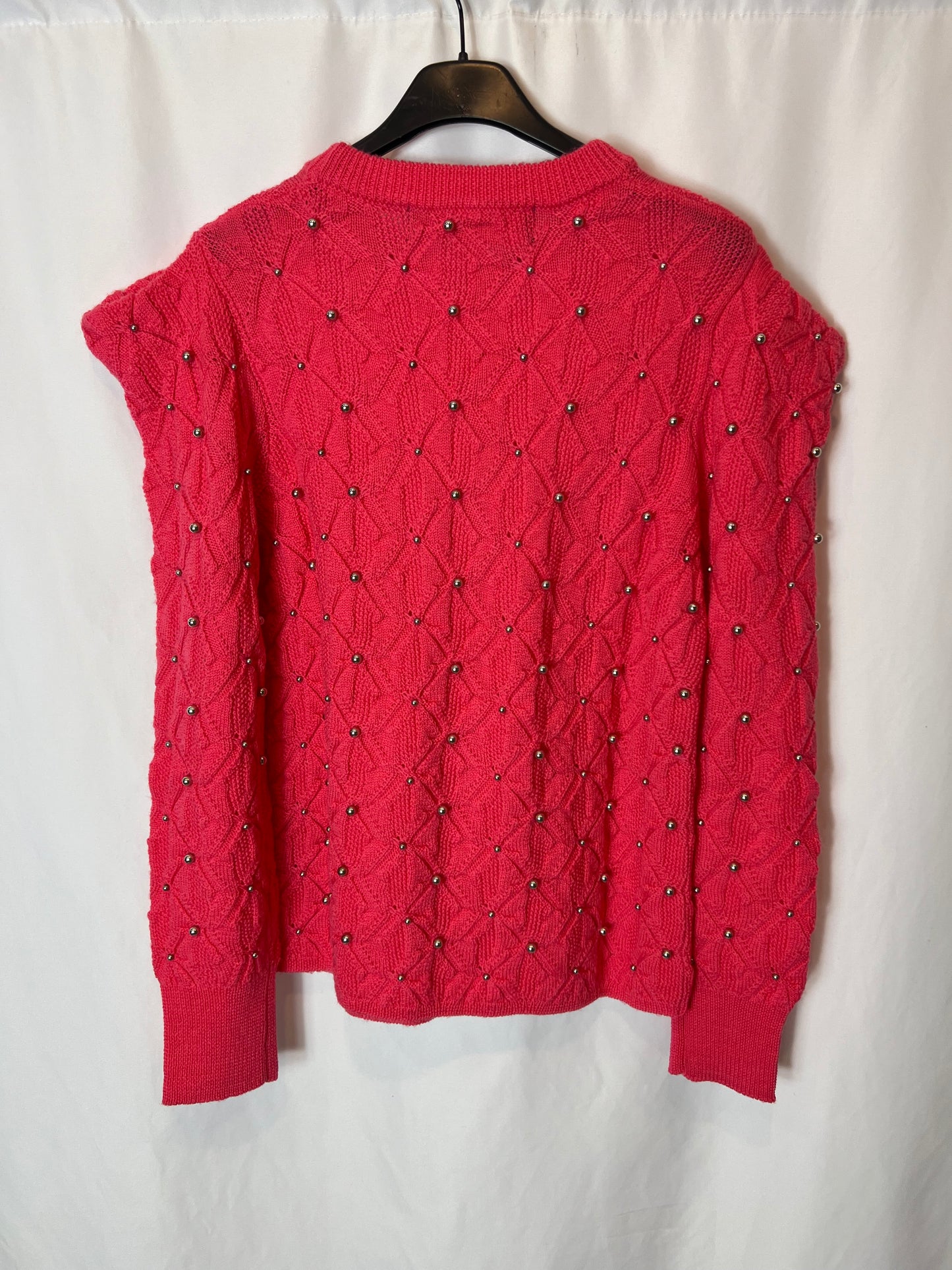 UTERQÜE. Jersey rosa perlas plateadas T.s