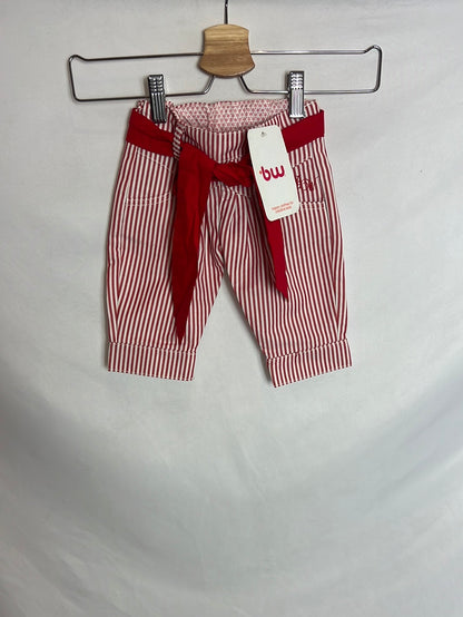 BW. Red and white striped pants. Size 2 years