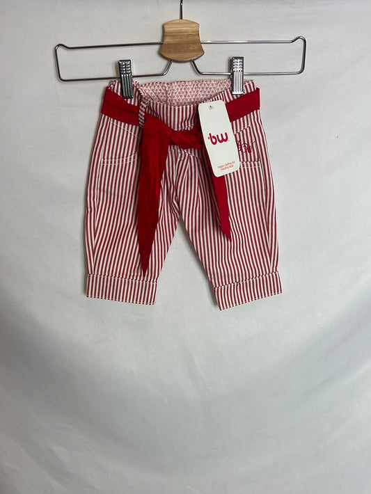 BW. Red and white striped pants. Size 2 years