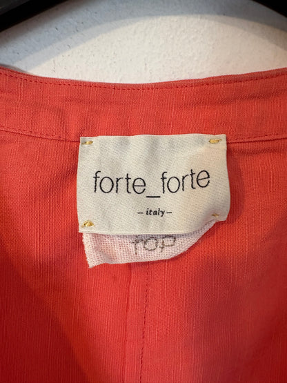 FORTE FORTE. Top rosa con lino