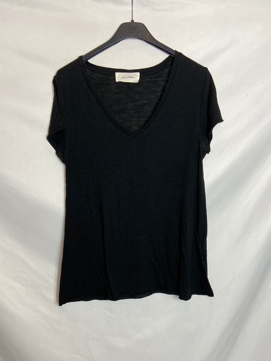 AMERICAN VINTAGE. Camiseta básica negra TU (M)