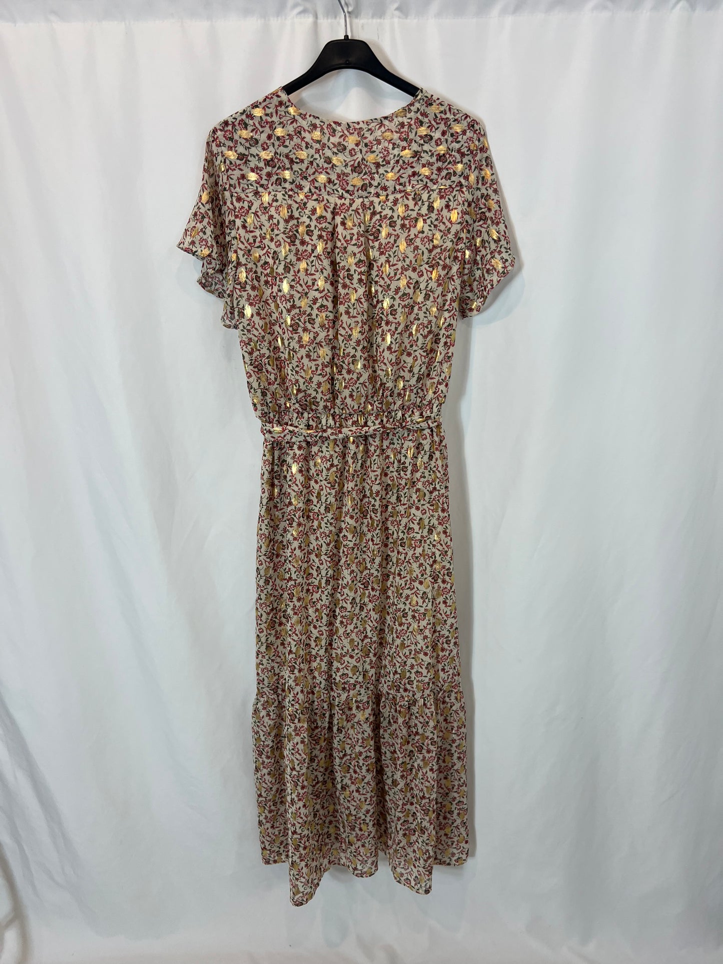 OTHERS. Long floral dress with gold details. TS