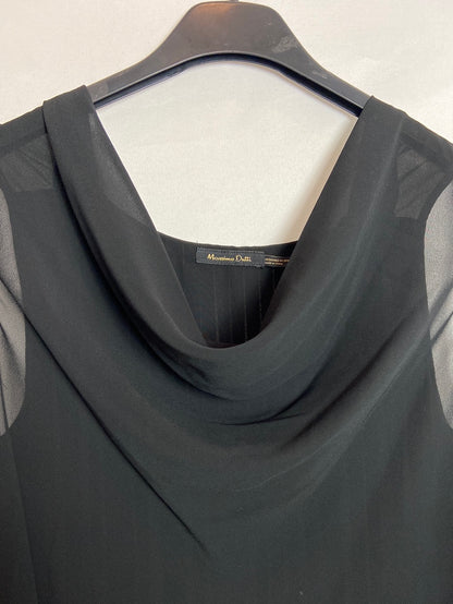 MASSIMO DUTTI. Blusa negra sin mangas T.XS