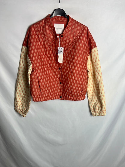 HIGH SPIRITS. Bomber naranja estampada T.s