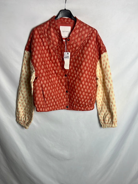 HIGH SPIRITS. Bomber naranja estampada T.s