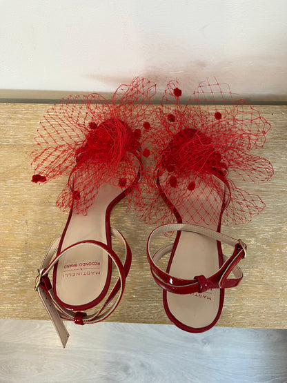 MARTINELLI X REDONDO BRAND. Sandalias rojas rejilla T.40