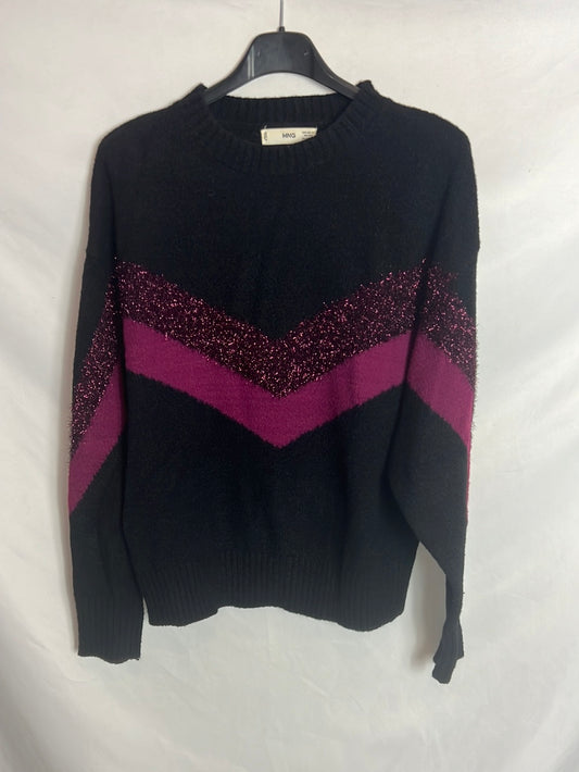 MANGO. Jersey negros hilos brillo. T XS (S/M)