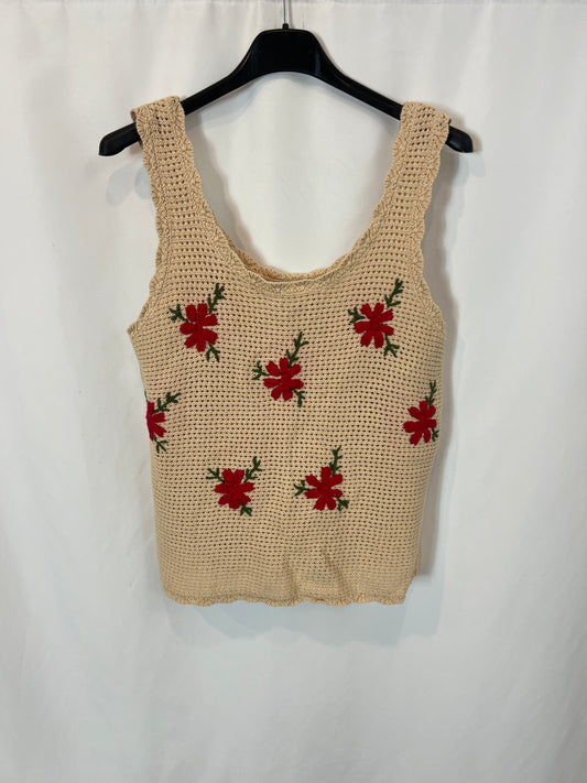 INTROPIA. Top crochet bordados. T XS