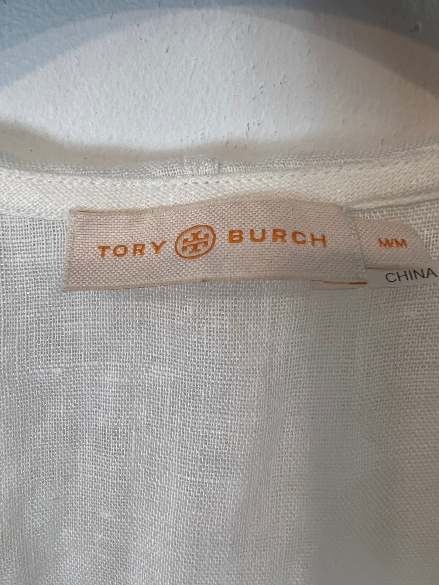 TORY BURCH. Vestido blanco lino T.m